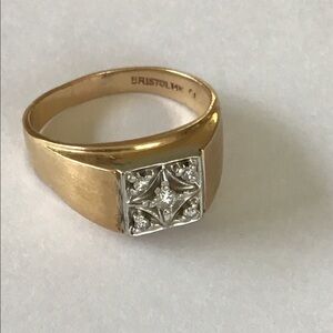 Vintage Men’s 14K Y/W Gold Diamond Ring 6.2 Grams